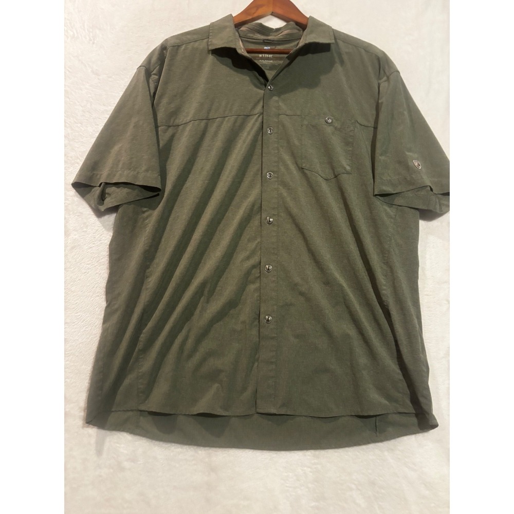 Kuhl Born in the Mountain Men's XXL Shirt Tapered Fit Front Pocket Hiking Green